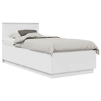 Bed Frame with Headboard White 90 x 190 cm Engineered Wood