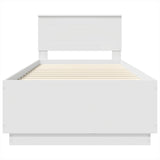Bed Frame with Headboard White 90 x 190 cm Engineered Wood