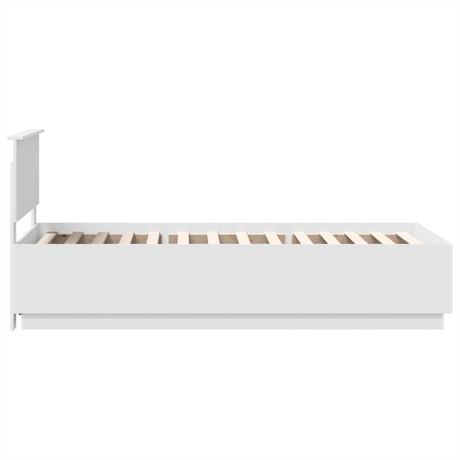 Bed Frame with Headboard White 90 x 190 cm Engineered Wood
