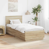 Bed Frame with Headboard Sonoma Oak 90 x 190 cm Engineered Wood