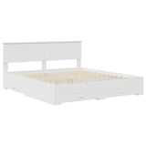 Bed Frame with Headboard White 180 x 200 cm Engineered Wood