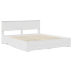 Bed Frame with Drawer White 180 x 200 cm Engineered Wood