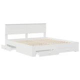 Bed Frame with Headboard White 180 x 200 cm Engineered Wood