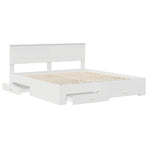 Bed Frame with Drawer White 180 x 200 cm Engineered Wood