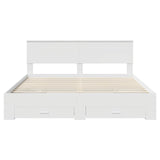 Bed Frame with Headboard White 180 x 200 cm Engineered Wood - Low Angle