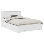 Bed Frame with Drawer White 150 x 200 cm Engineered Wood