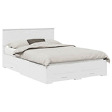Bed Frame with Headboard White 150 x 200 cm Engineered Wood