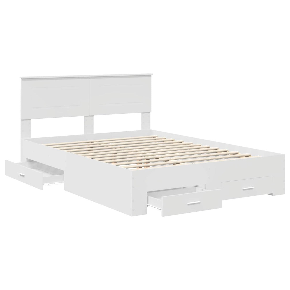 Bed Frame with Headboard White 150 x 200 cm Engineered Wood