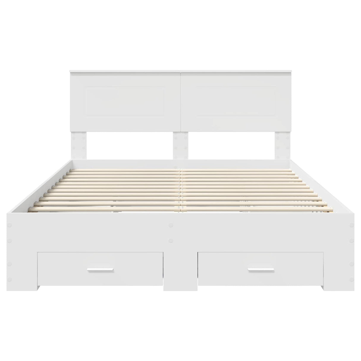 Bed Frame with Headboard White 150 x 200 cm Engineered Wood
