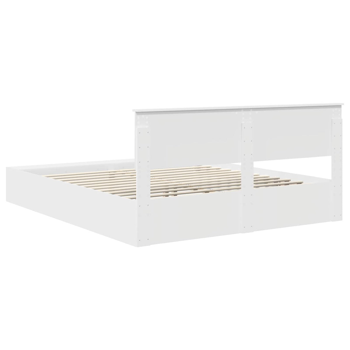 Bed Frame with Shelf Manual White 180 x 200 cm Engineered Wood