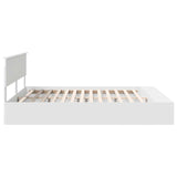 Bed Frame with Shelf Manual White 180 x 200 cm Engineered Wood - Low Angle