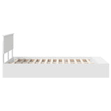 Bed Frame with Shelf Manual White 135 x 190 cm Engineered Wood