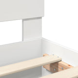 Bed Frame with Shelf Manual White 90 x 190 cm Engineered Wood - Extra Image