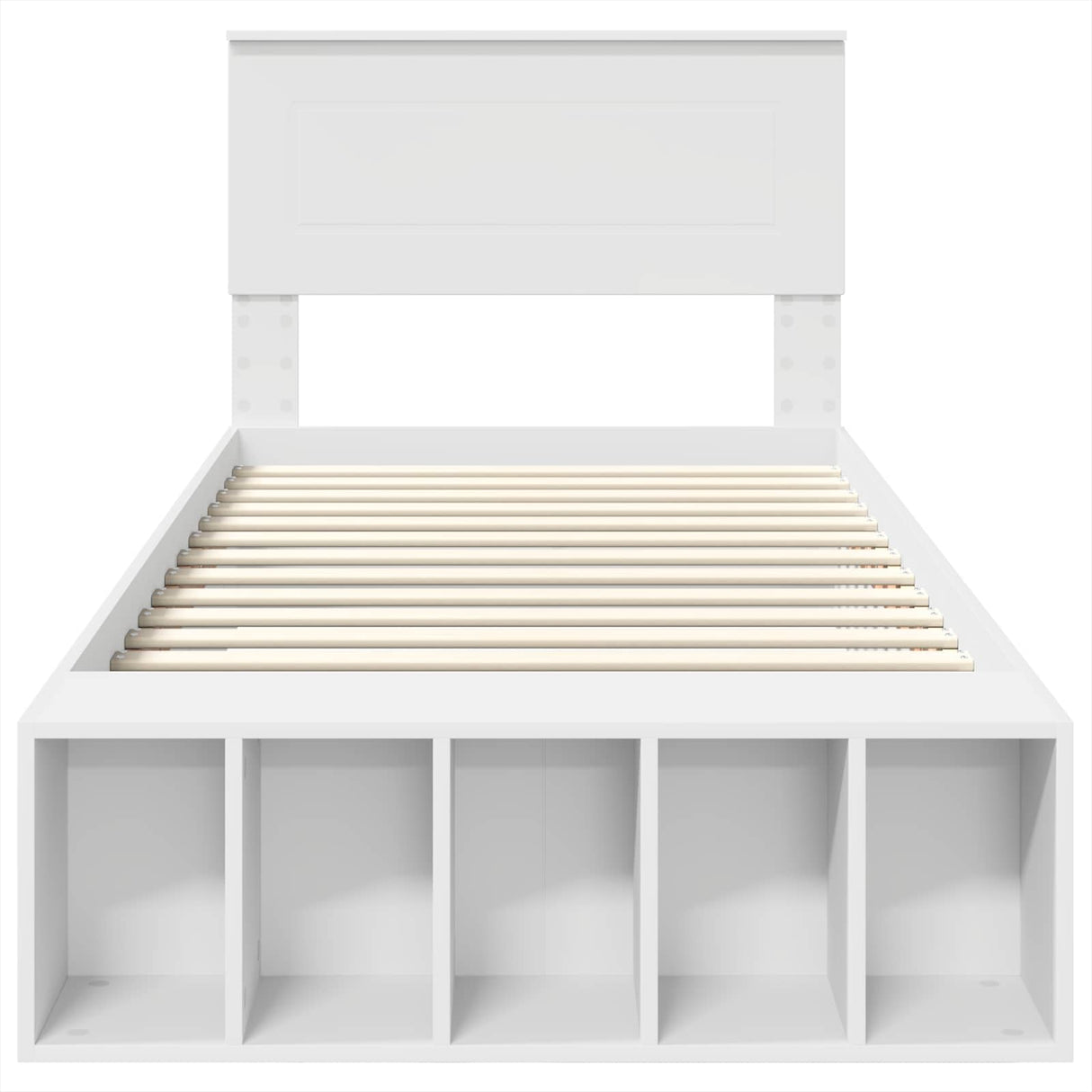 Bed Frame with Shelf Manual White 90 x 190 cm Engineered Wood