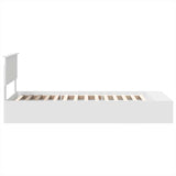 Bed Frame with Shelf Manual White 90 x 190 cm Engineered Wood