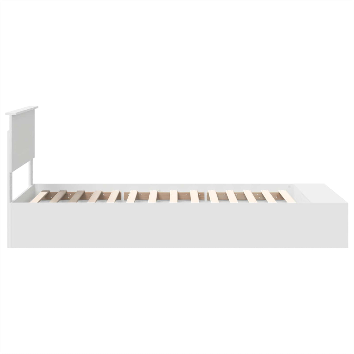 Bed Frame with Shelf Manual White 90 x 190 cm Engineered Wood