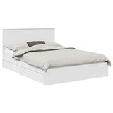 Storage Bed with Headboard White 150 x 200 cm Engineered Wood