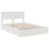 Storage Bed with Headboard White 150 x 200 cm Engineered Wood