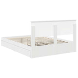 Storage Bed with Drawer White 150 x 200 cm Engineered Wood