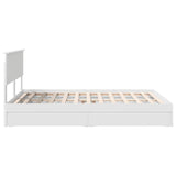 Storage Bed with Headboard White 150 x 200 cm Engineered Wood - Extra Image