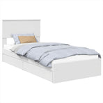 Storage Bed with Drawer White 90 x 190 cm Engineered Wood