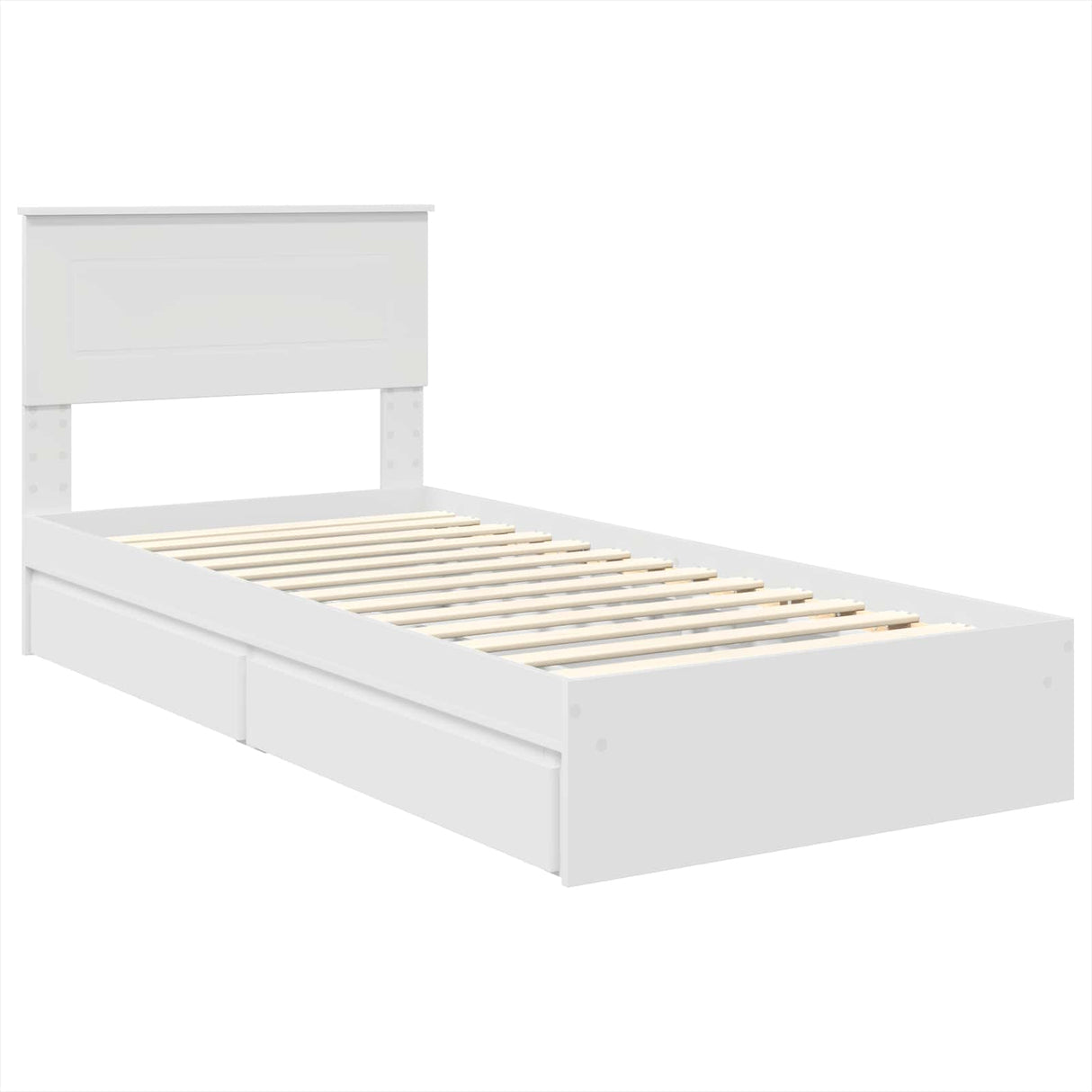 Storage Bed with Headboard White 90 x 190 cm Engineered Wood
