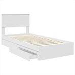 Storage Bed with Drawer White 90 x 190 cm Engineered Wood