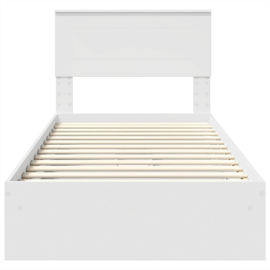 Storage Bed with Drawer White 90 x 190 cm Engineered Wood