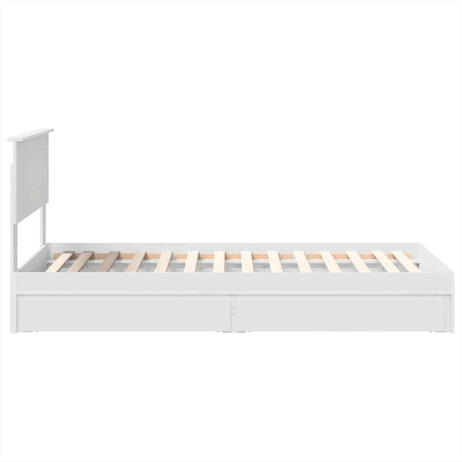 Storage Bed with Drawer White 90 x 190 cm Engineered Wood
