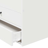 Daybed with Drawer White and Black 90 x 190 cm Engineered Wood