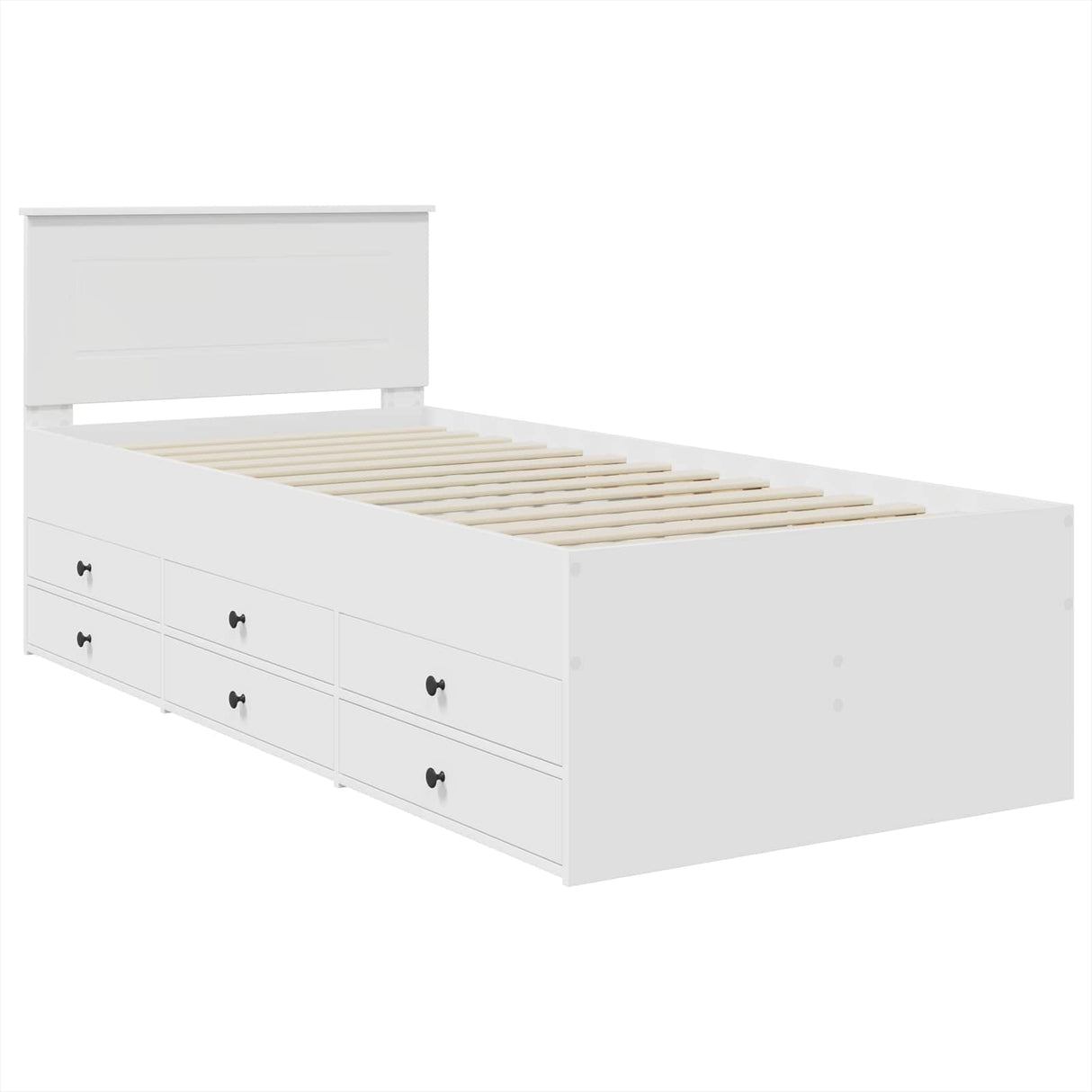 Daybed with Drawer White and Black 90 x 190 cm Engineered Wood