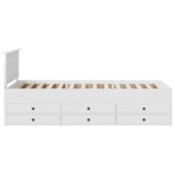 Daybed with Drawer White and Black 90 x 190 cm Engineered Wood - Extra Image
