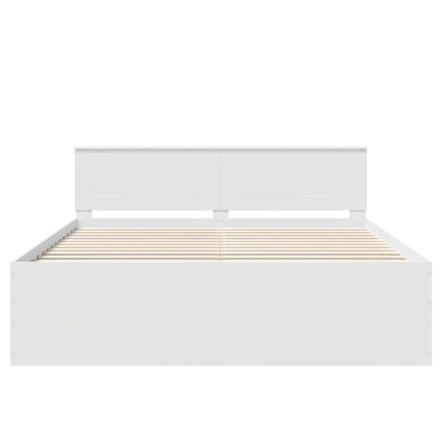 Bed Frame with Headboard White 180 x 200 cm Engineered Wood