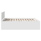 Bed Frame with Headboard White 180 x 200 cm Engineered Wood - Low Angle