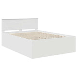Bed Frame with Headboard White 150 x 200 cm Engineered Wood - Top-Down View