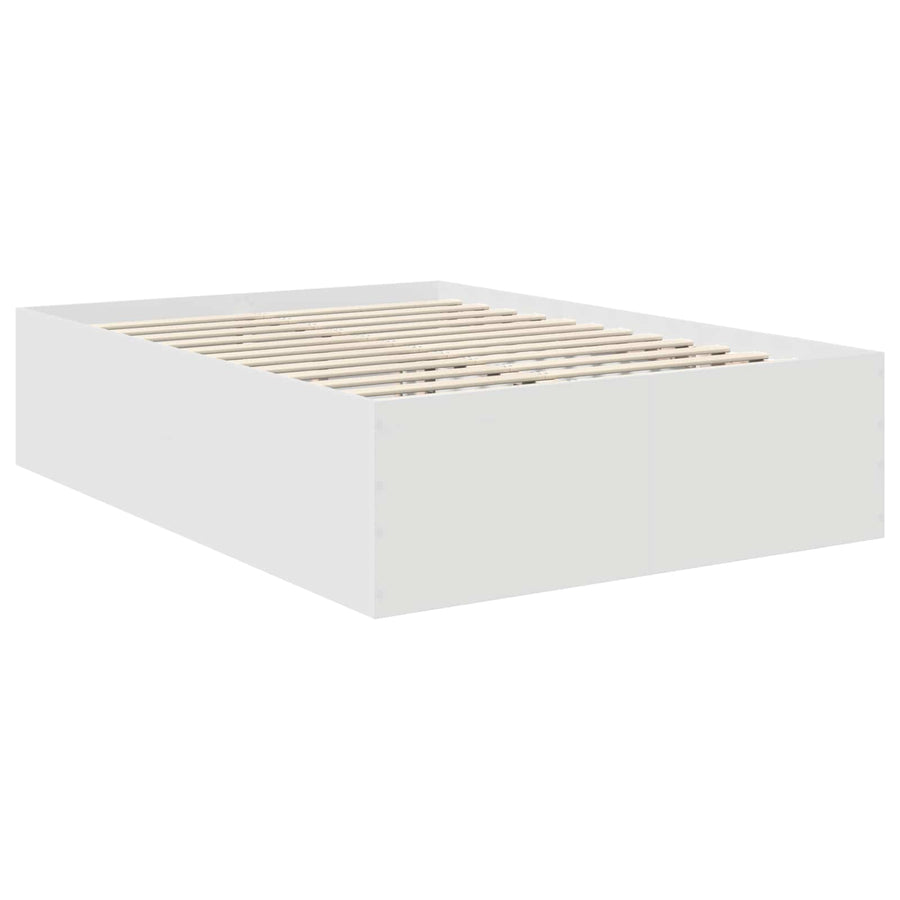 Bed Frame with Headboard White 150 x 200 cm Engineered Wood