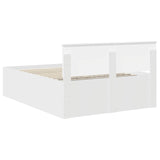 Bed Frame with Headboard White 150 x 200 cm Engineered Wood - Extra Image