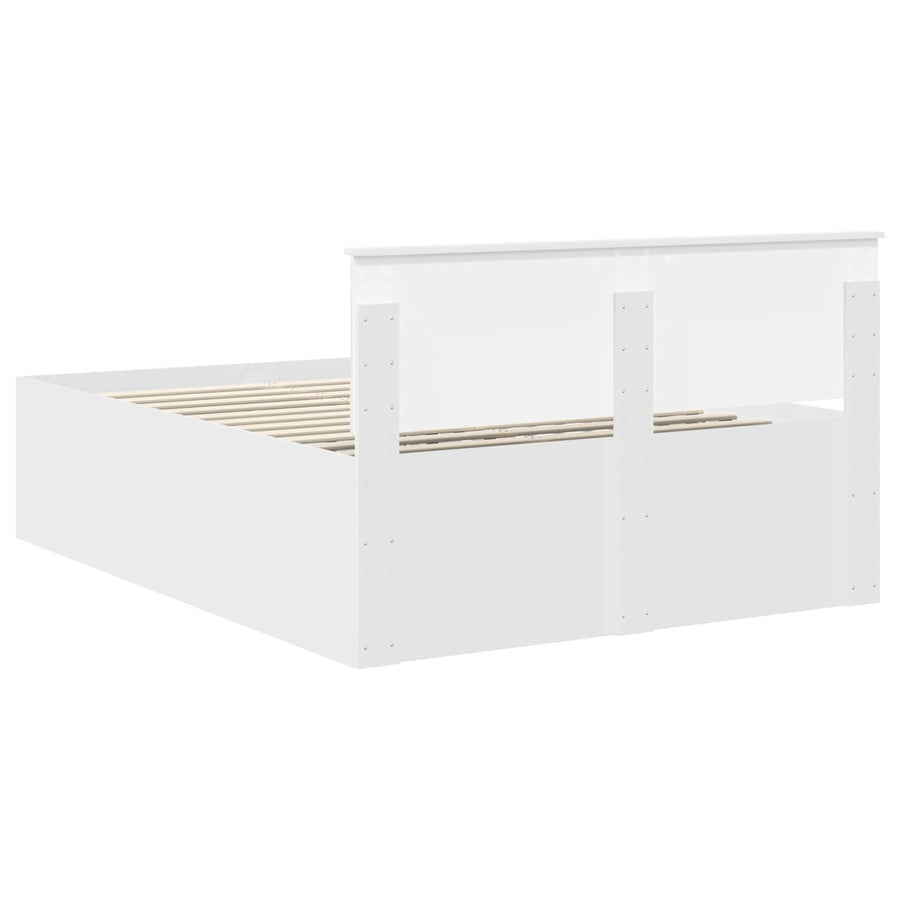 Bed Frame with Headboard White 150 x 200 cm Engineered Wood