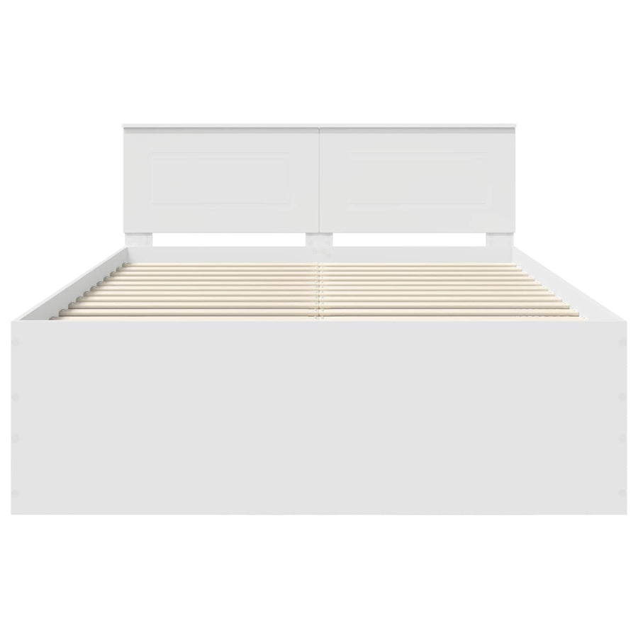 Bed Frame with Headboard White 150 x 200 cm Engineered Wood