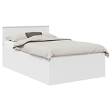 Bed Frame with Headboard White 135 x 190 cm Engineered Wood