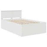 Bed Frame with Headboard White 135 x 190 cm Engineered Wood - Top-Down View