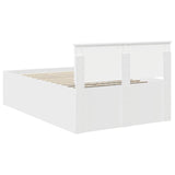 Bed Frame with Headboard White 135 x 190 cm Engineered Wood