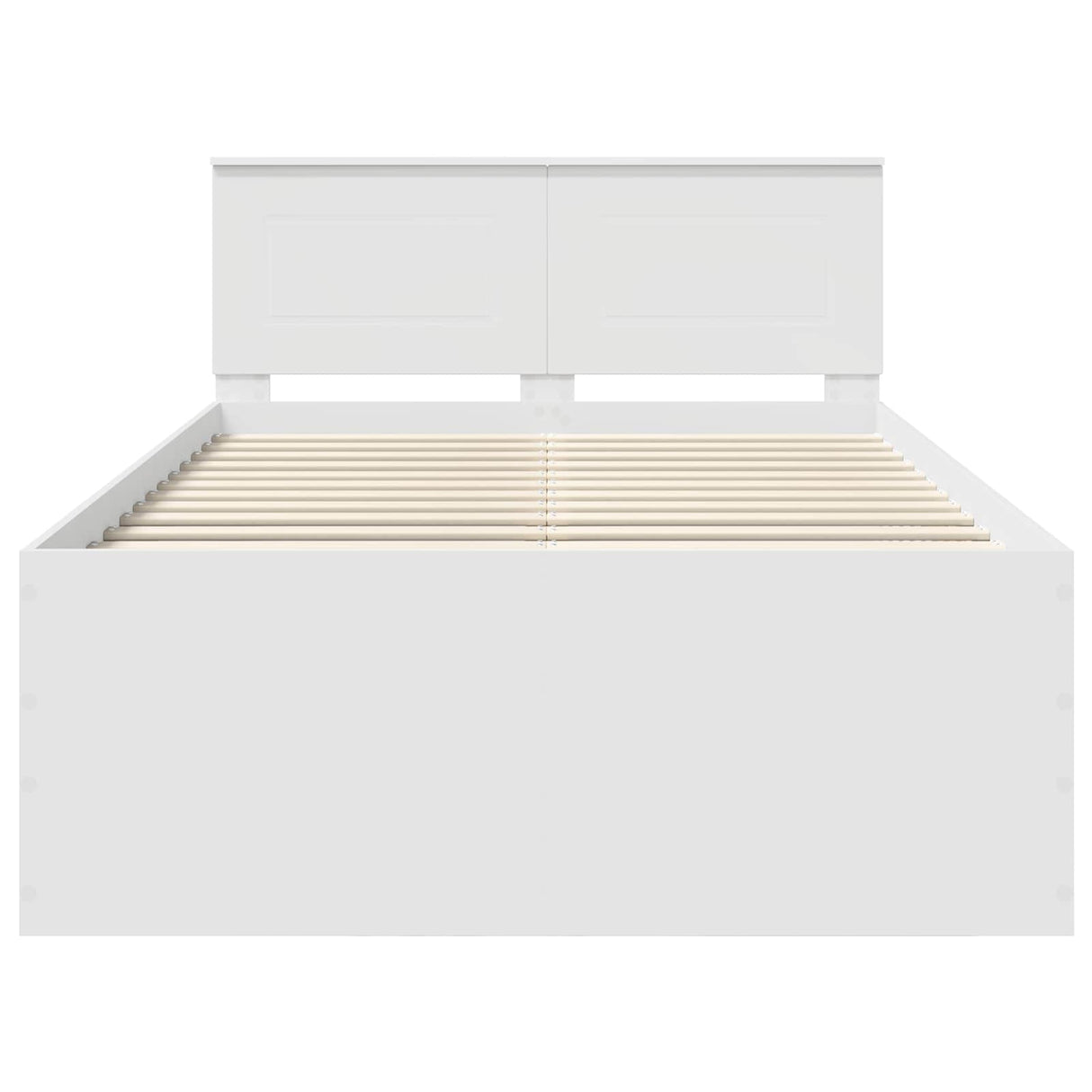 Bed Frame with Headboard White 135 x 190 cm Engineered Wood