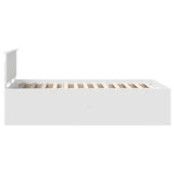 Bed Frame with Headboard White 135 x 190 cm Engineered Wood - Low Angle