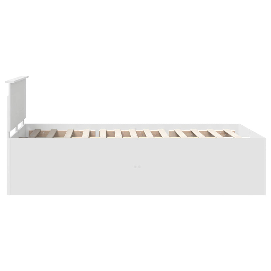 Bed Frame with Headboard White 135 x 190 cm Engineered Wood