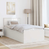 Bed Frame with Headboard White 90 x 190 cm Engineered Wood - Side View