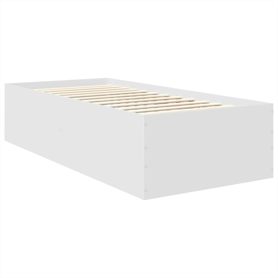 Bed Frame with Headboard White 90 x 190 cm Engineered Wood