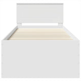 Bed Frame with Headboard White 90 x 190 cm Engineered Wood