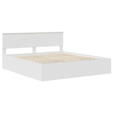 Bed Frame with Headboard White 180 x 200 cm Engineered Wood - Top-Down View