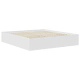 Bed Frame with Headboard White 180 x 200 cm Engineered Wood - 45-Degree Angle